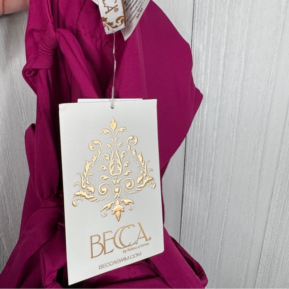 BECCA Plunge Deep Purple One-Piece Swimsuit - Picture 8 of 11